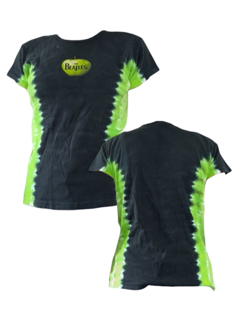 Liquid Blue Women's Black and Green Tie-Dye Beatles Tee
